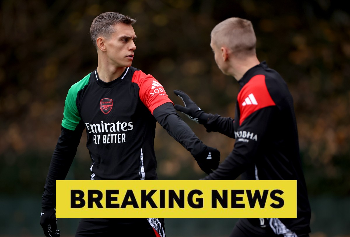 Leandro Trossard and Oleksandr Zinchenko at Arsenal training