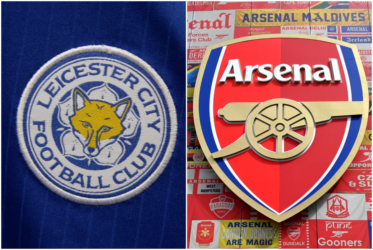 Distintivi del club di Leicester e dell'Arsenal