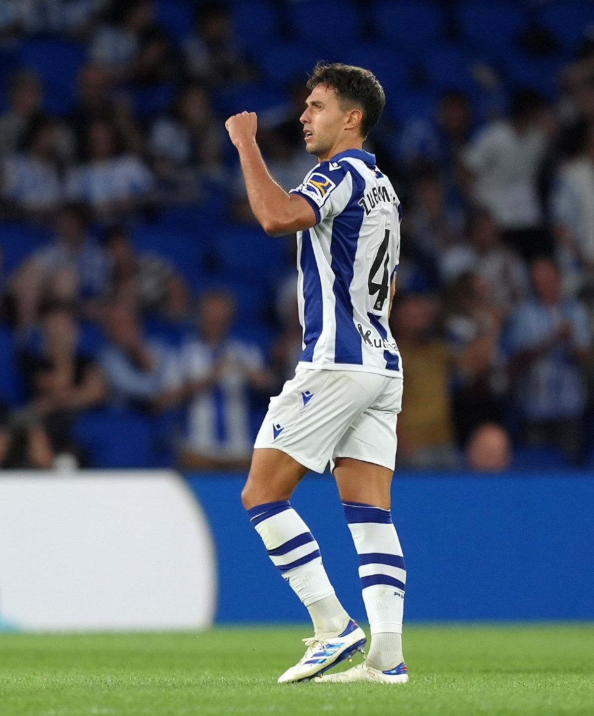 Martin Zubimendi celebrates for Real Sociedad