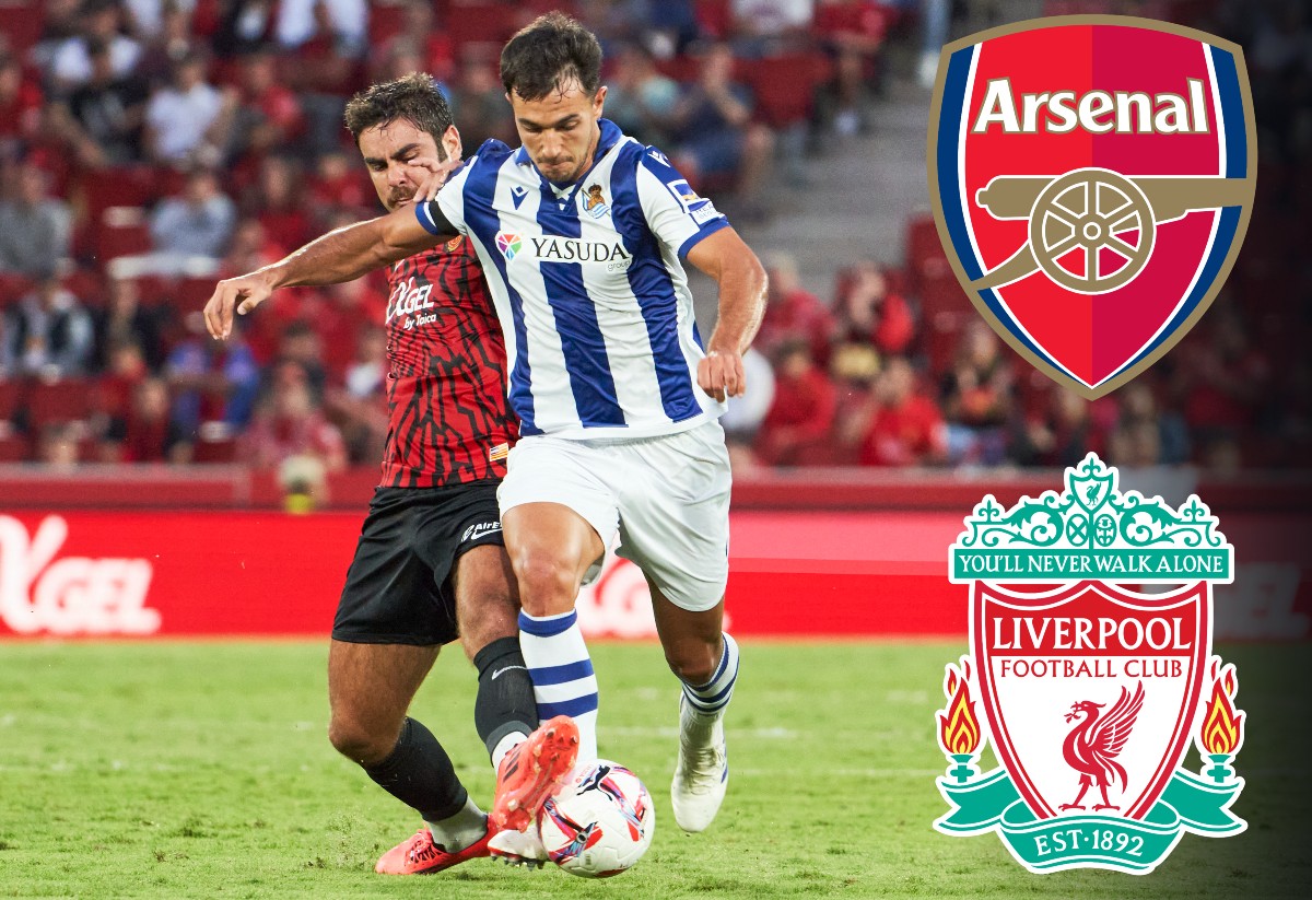 Martin Zobimendi during Real Sociedad's match against Mallorca