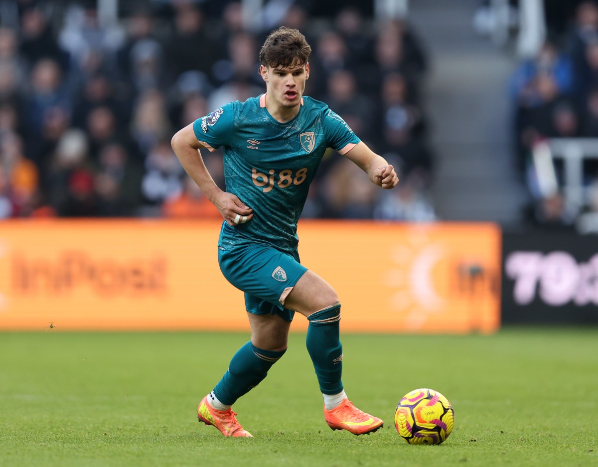 Milos Kerkez in action for Bournemouth against Newcastle