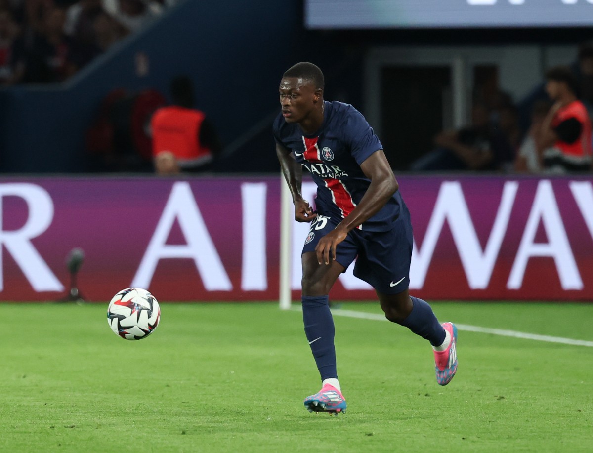 Nuno Mendes in action for PSG