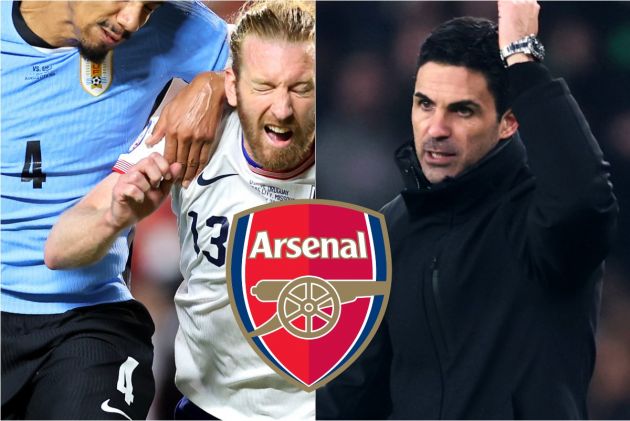 Ronald Araujo and Mikel Arteta