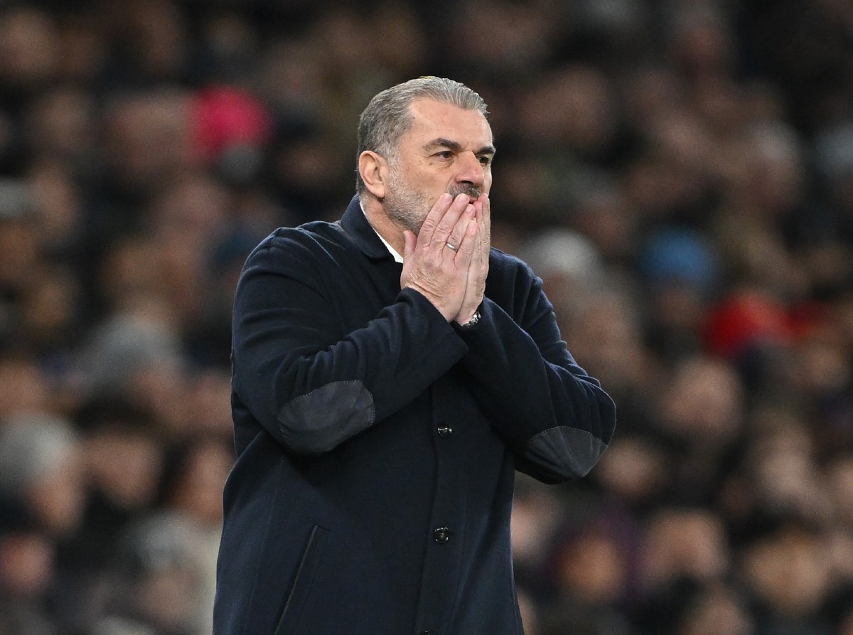 Spurs manager Ange Postecoglou reacts