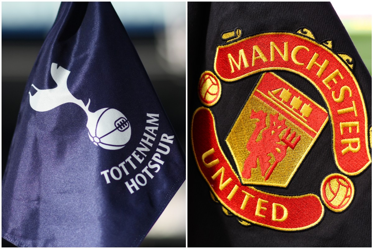 Tottenham and Manchester United flags