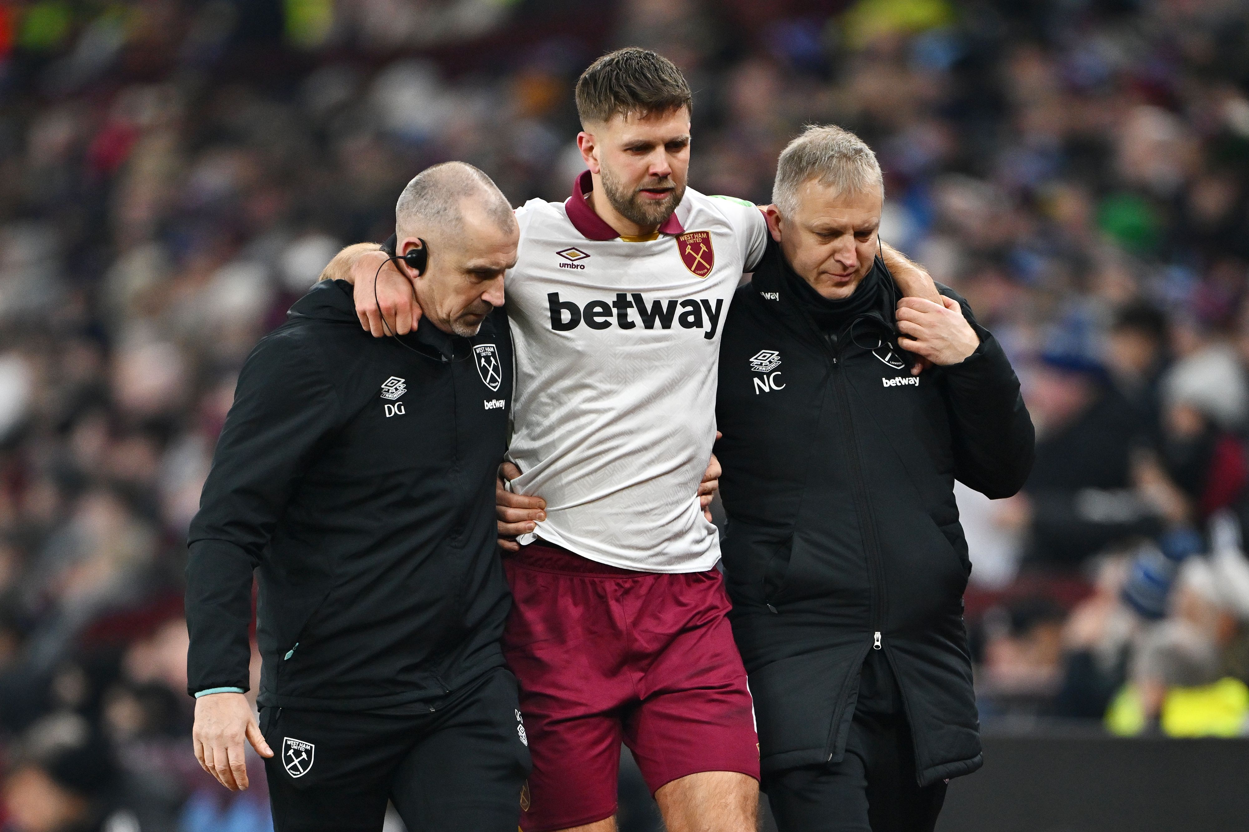 Niclas Fullkrug of West Ham United leaves the field