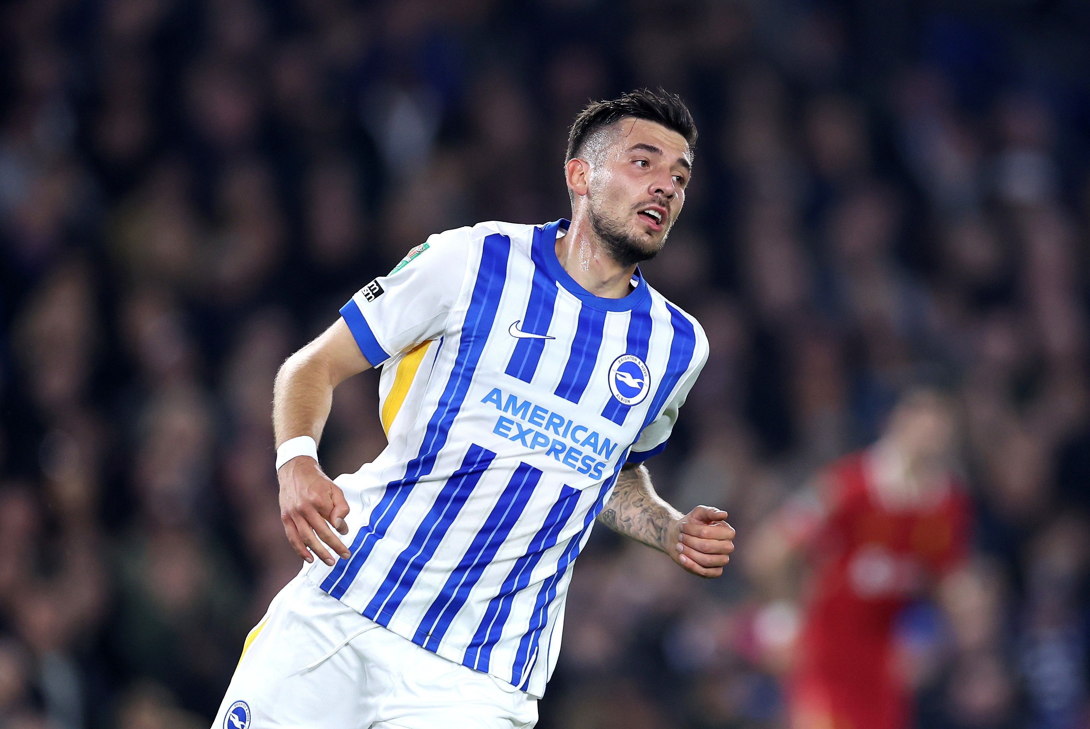 Jakub Moder of Brighton & Hove Albion looks on