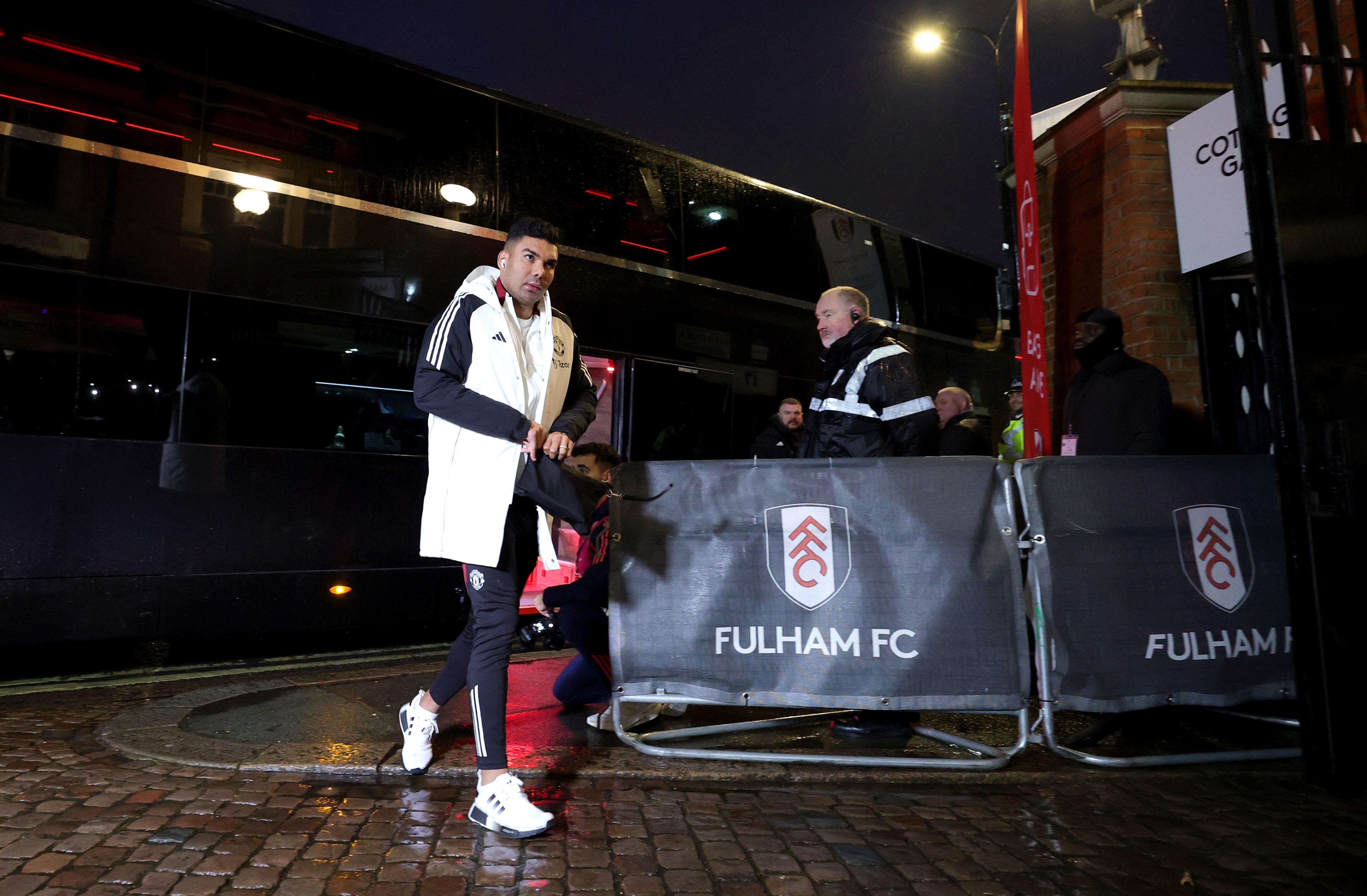 Casemiro of Manchester United arrives at the stadium