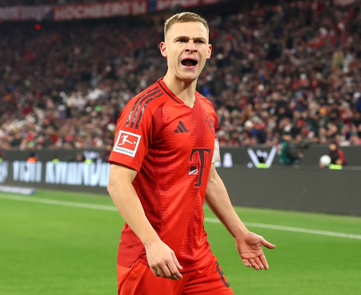 Joshua Kimmich celebrates for Bayern Munich