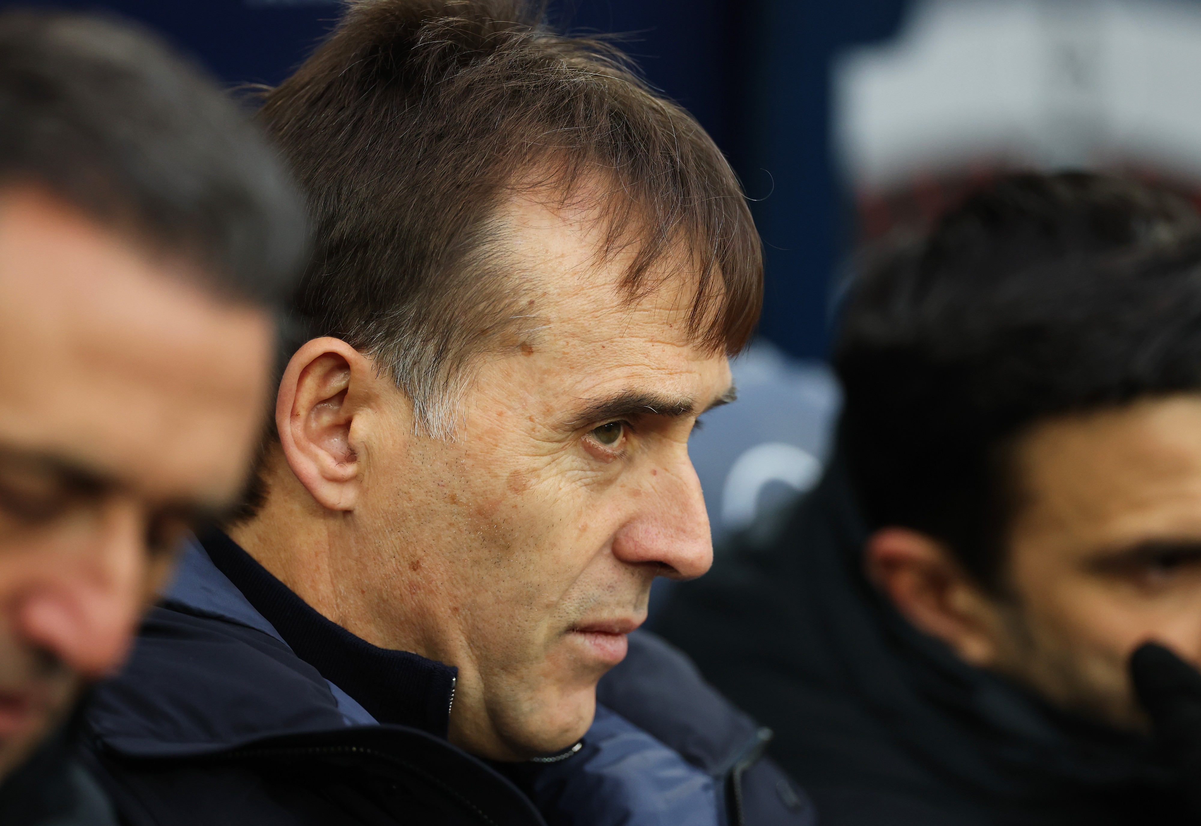 Julen Lopetegui looks on