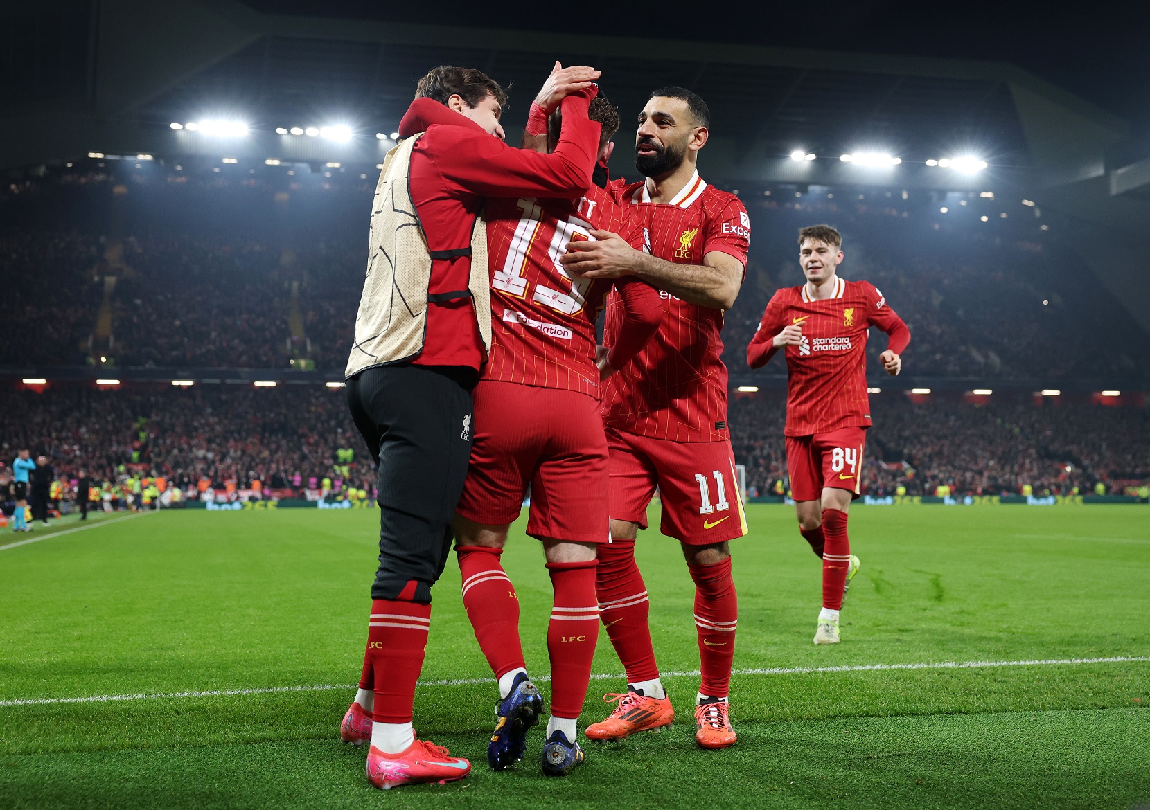 Liverpool players celebrating