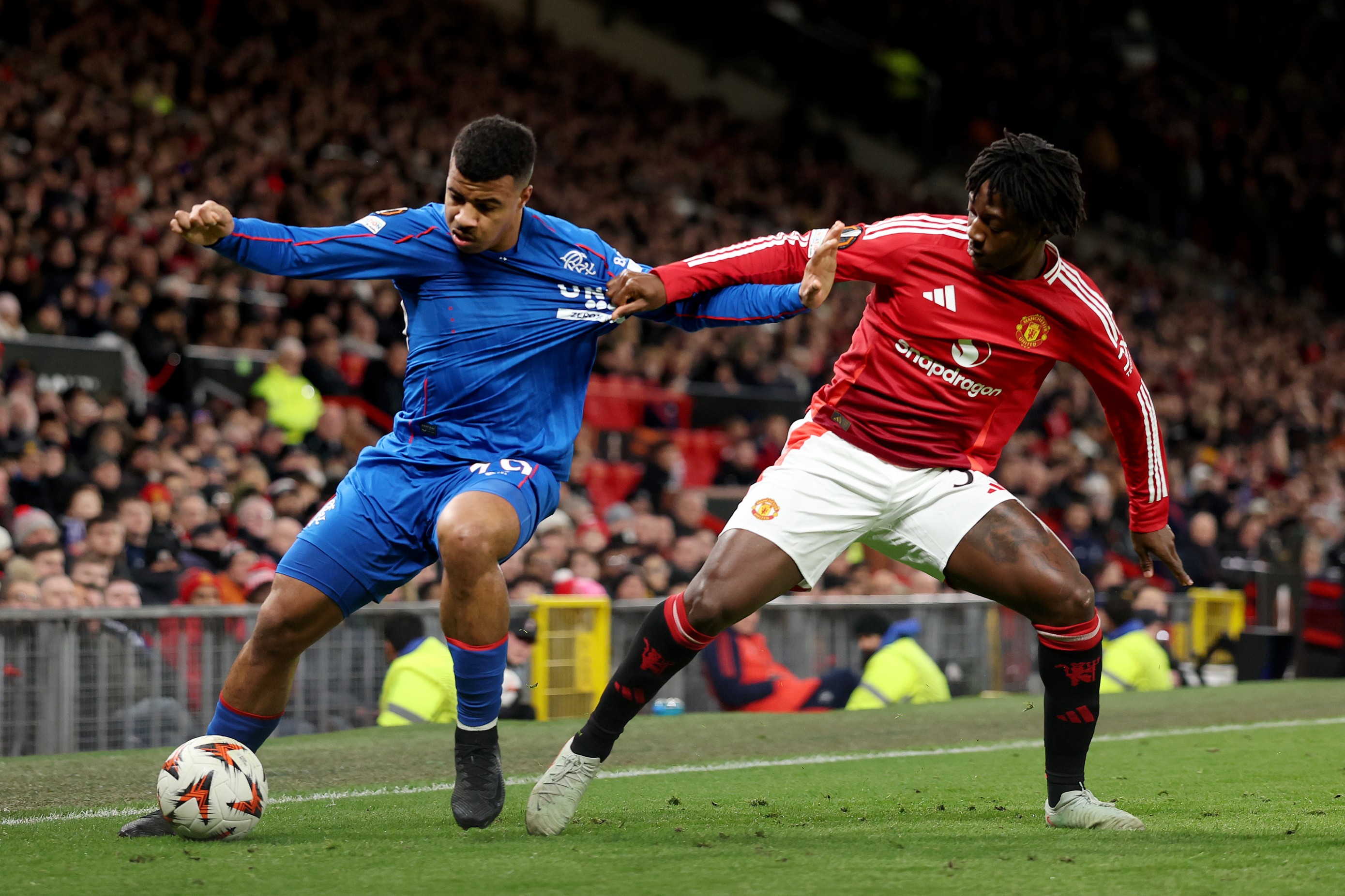 Hamza Igamane in action against Man United