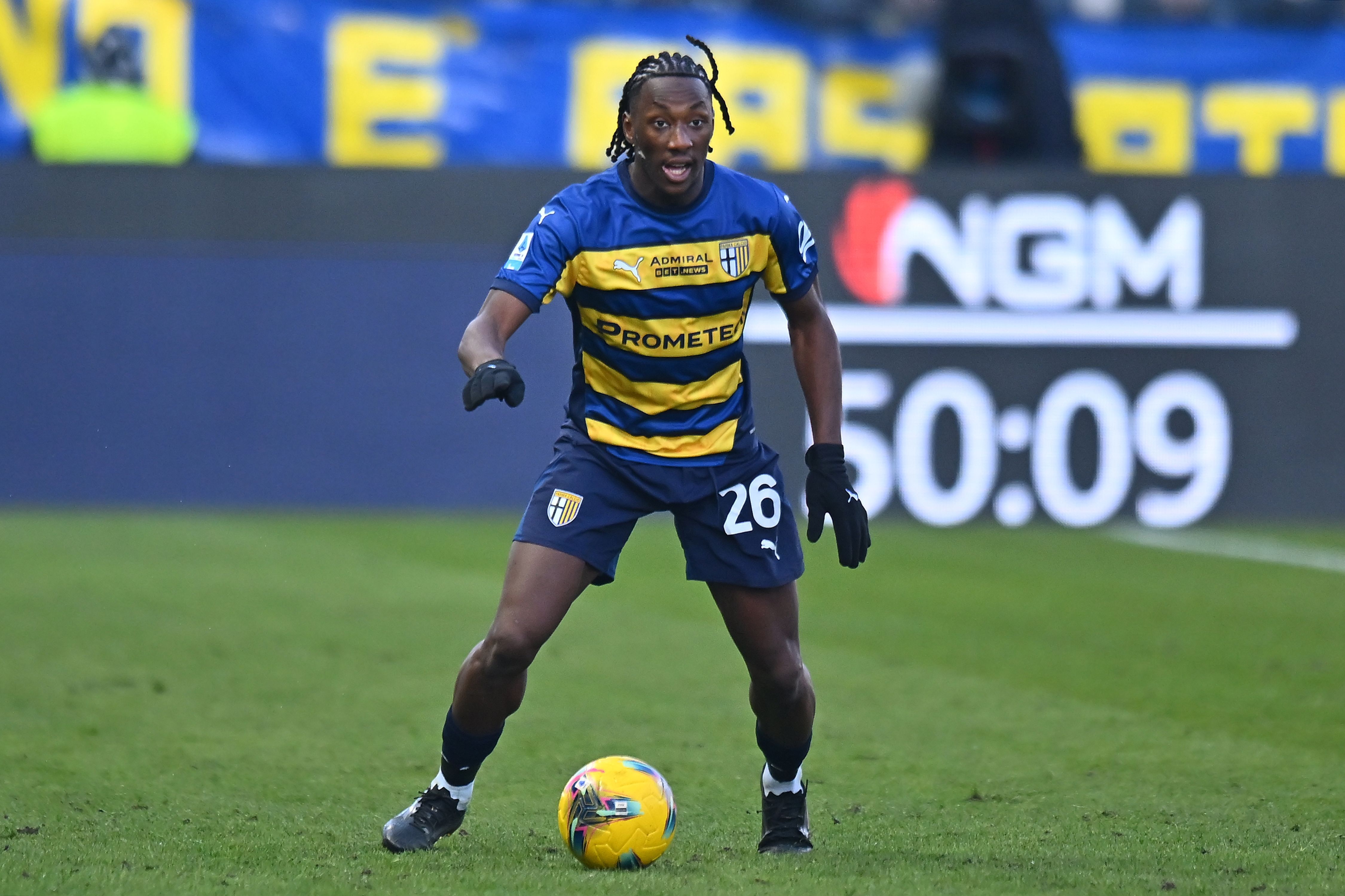 Woyo Coulibaly during the match between Parma and Monza