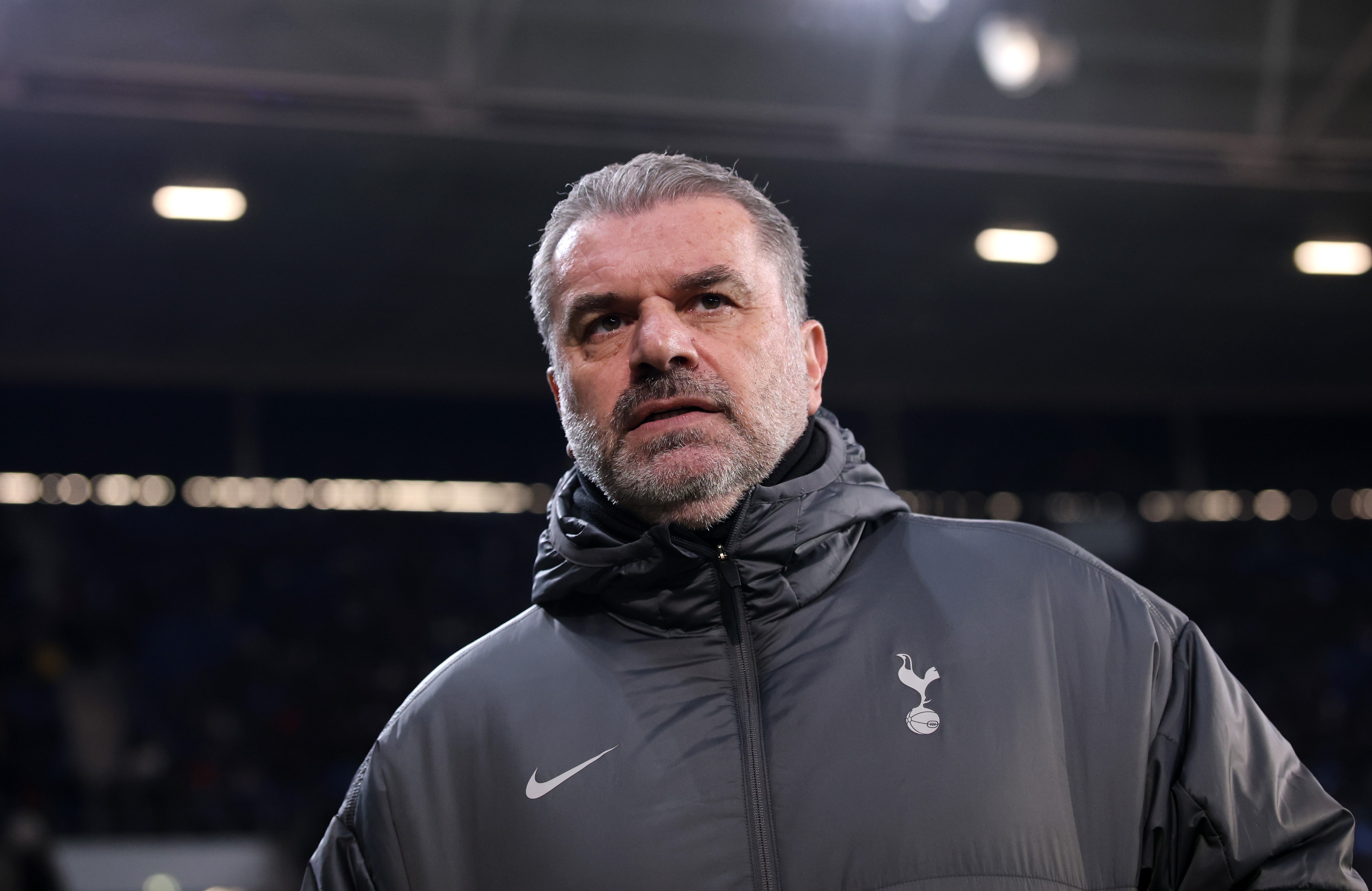 Ange Postecoglou, Manager of Tottenham Hotspur, looks on