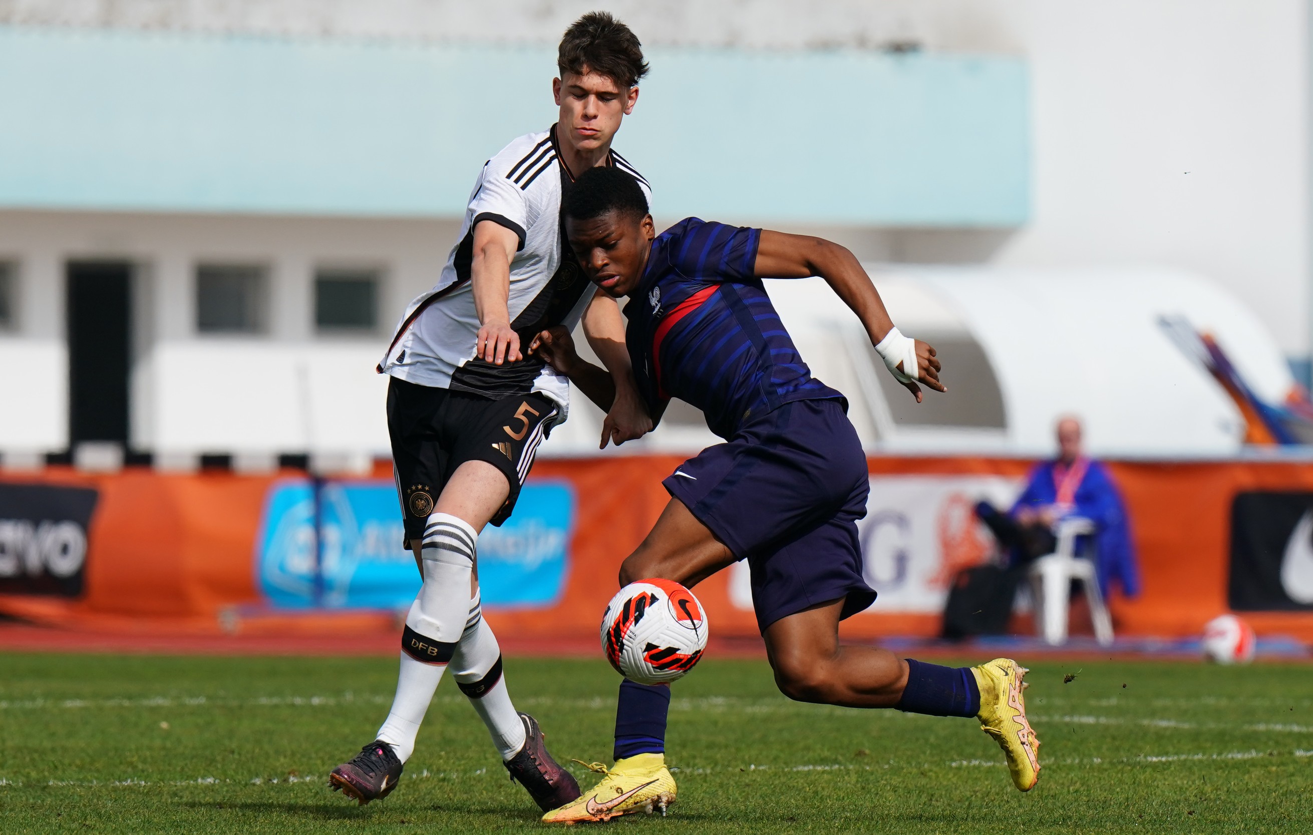 Enzo Molebe of France in action against Germany