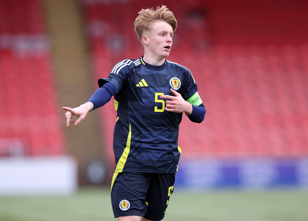 Callan Hamill in action for Scotland Under-16s