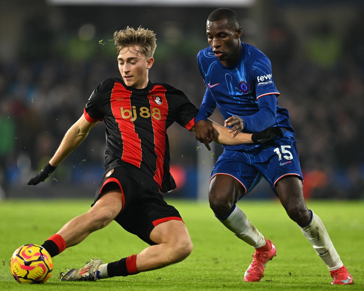 Dean Huijsen, in action against Genclerbirl with Bournemouth