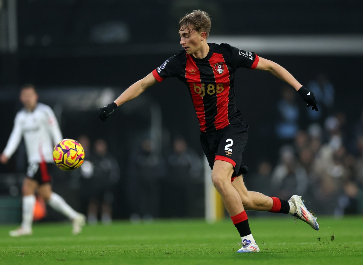 Dean Huijsen in action for Bournemouth against Fulham