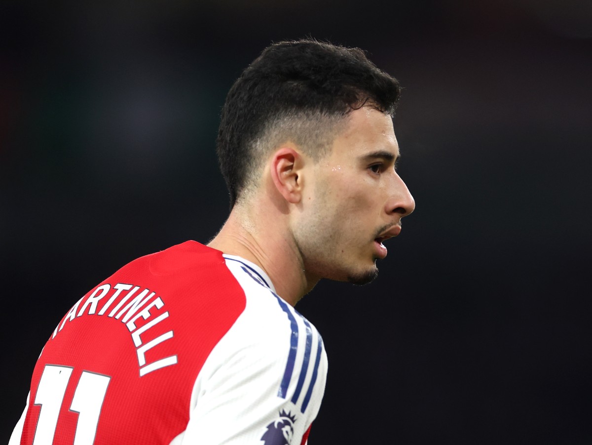 Gabriel Martinelli in action for Arsenal against Manchester City