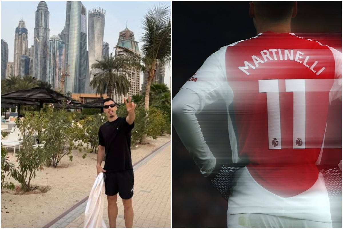 Gabriel Martinelli posts a photo from Dubai (Instagram)