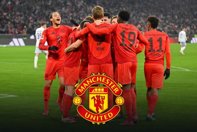 Harry Kane celebrates with his Bayern teammates