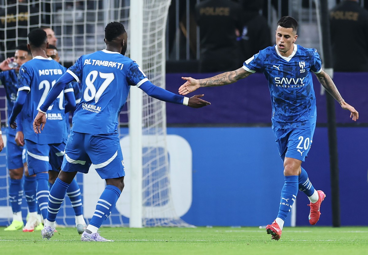 Joao Cancelo celebrates for Al Hilal