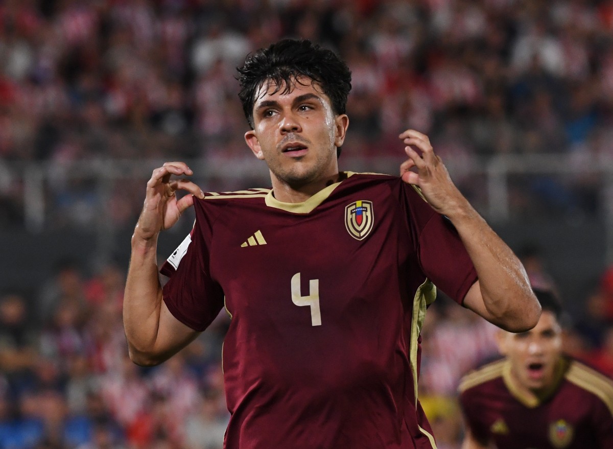 Jon Aramburu celebrates a goal for Venezuela