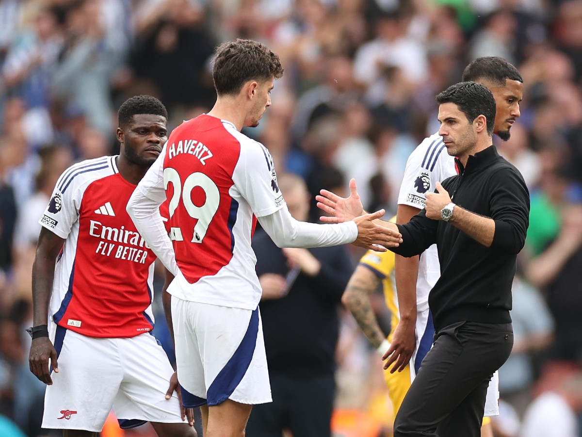 Kai Havertz and Mikel Arteta