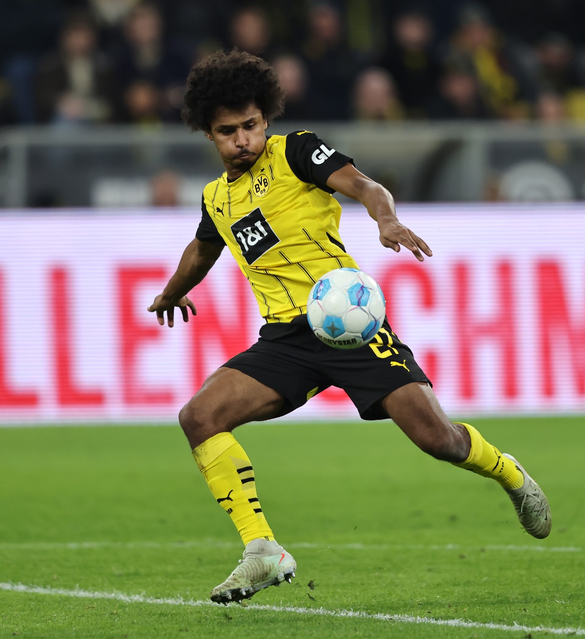 Karim Adeyemi in action for Borussia Dortmund