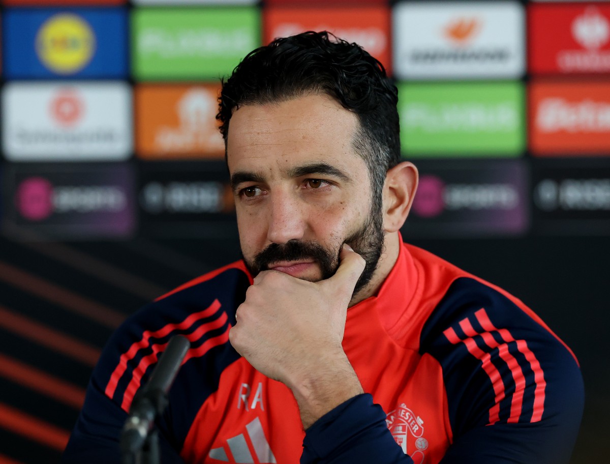 Man United Manager Ruben Amorim at a press conference