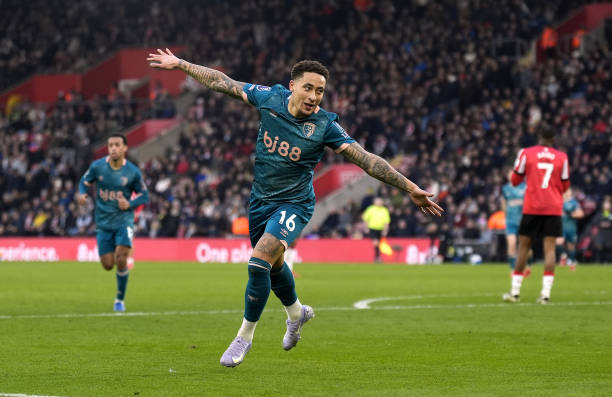 Marcus Tavernier celebrating goal against Southampton