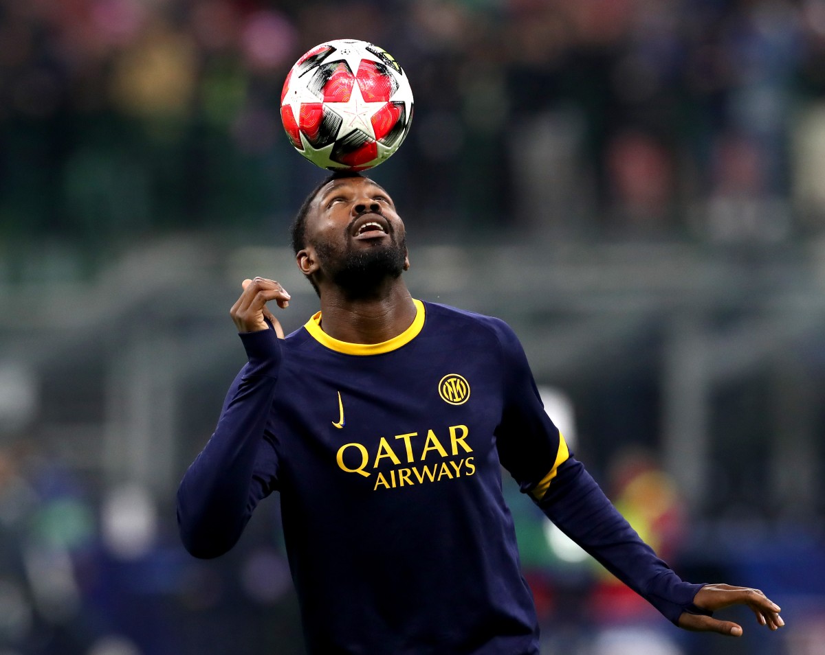 Marcus Thuram warming up for Inter Milan