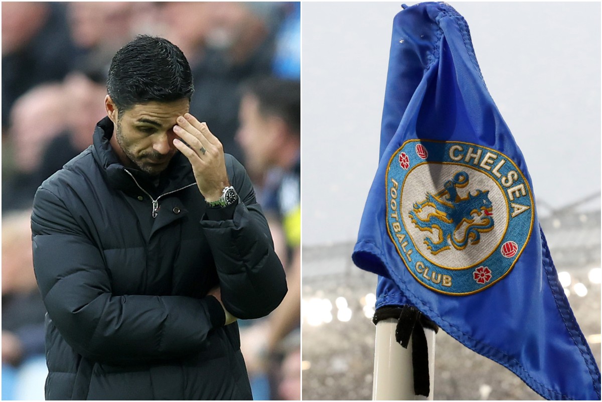 Mikel Arteta and Chelsea FC corner flag