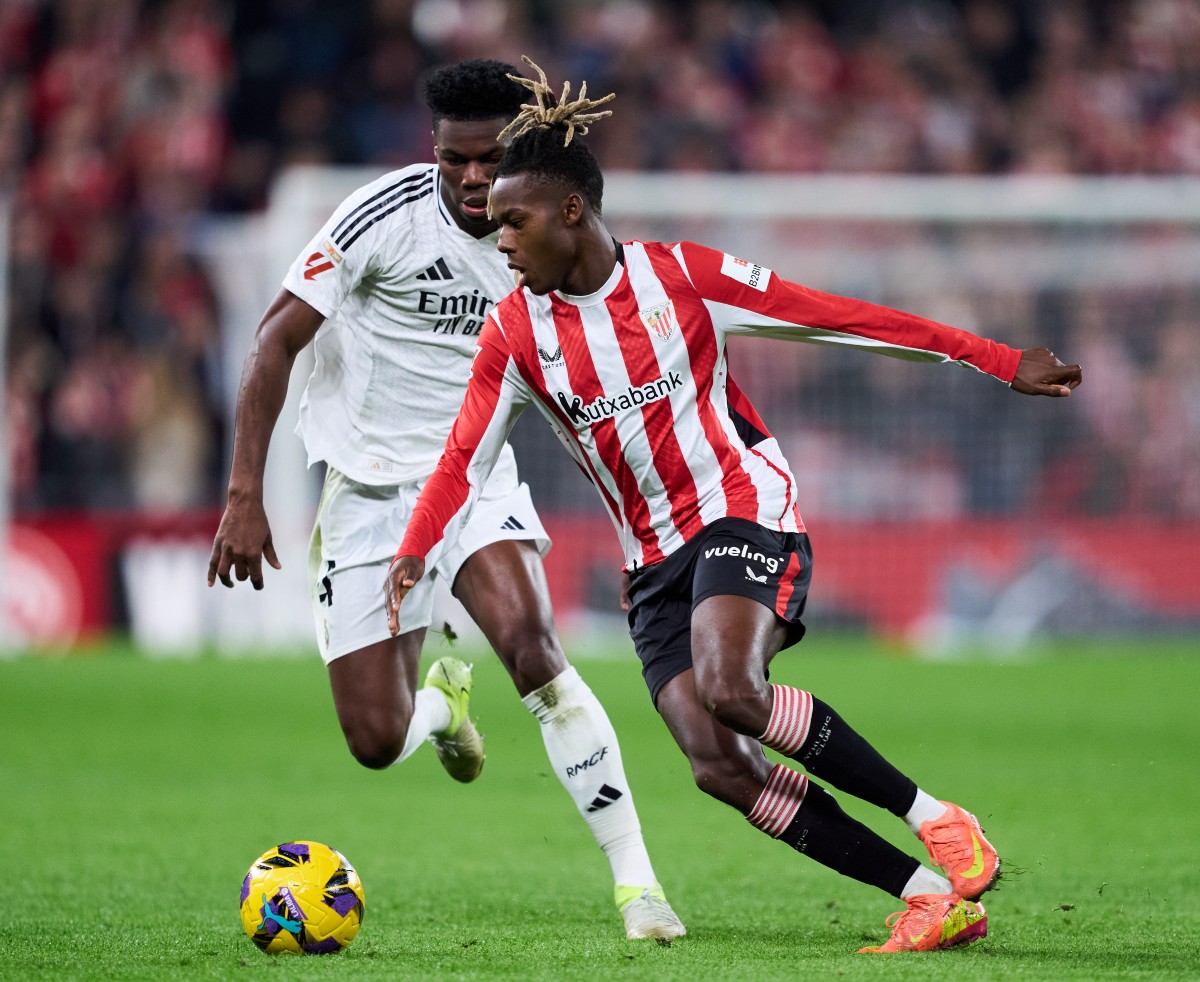 Nico Williams in action for Athletic Bilbao against Real Madrid