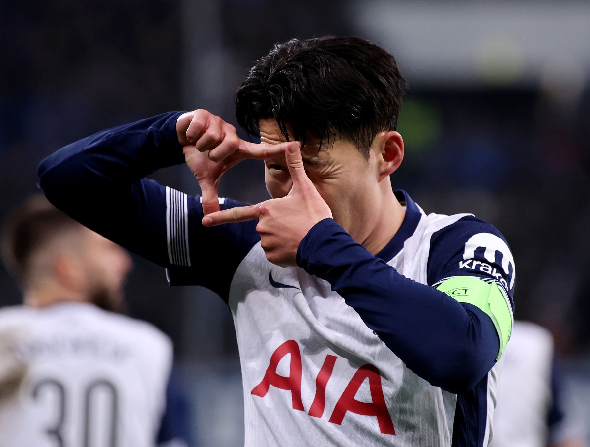 Son Heung-min celebrates a goal for Spurs