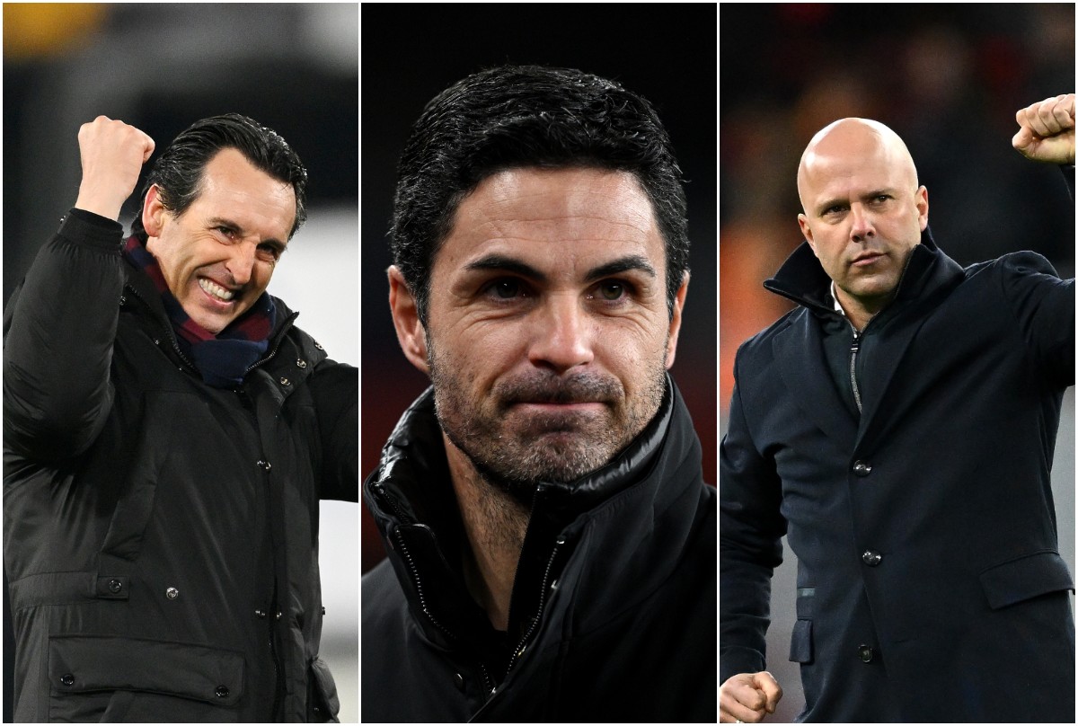 Unai Emery, Mikel Arteta and Arne Slot