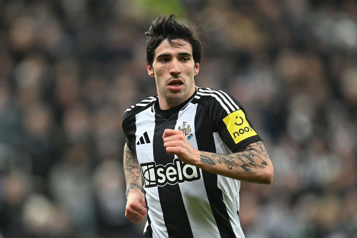 Sandro Tonali looks on while playing for Newcastle United