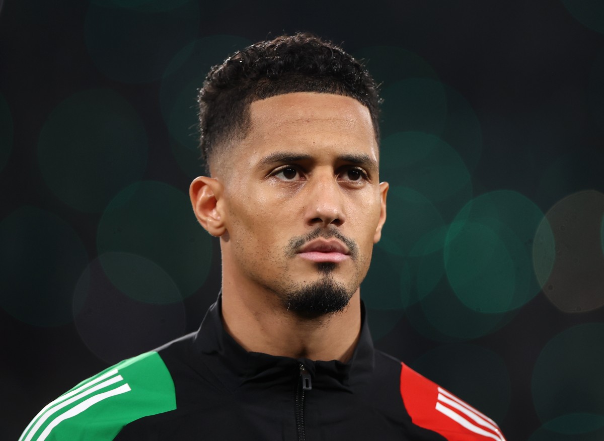 William Saliba lining up for Arsenal