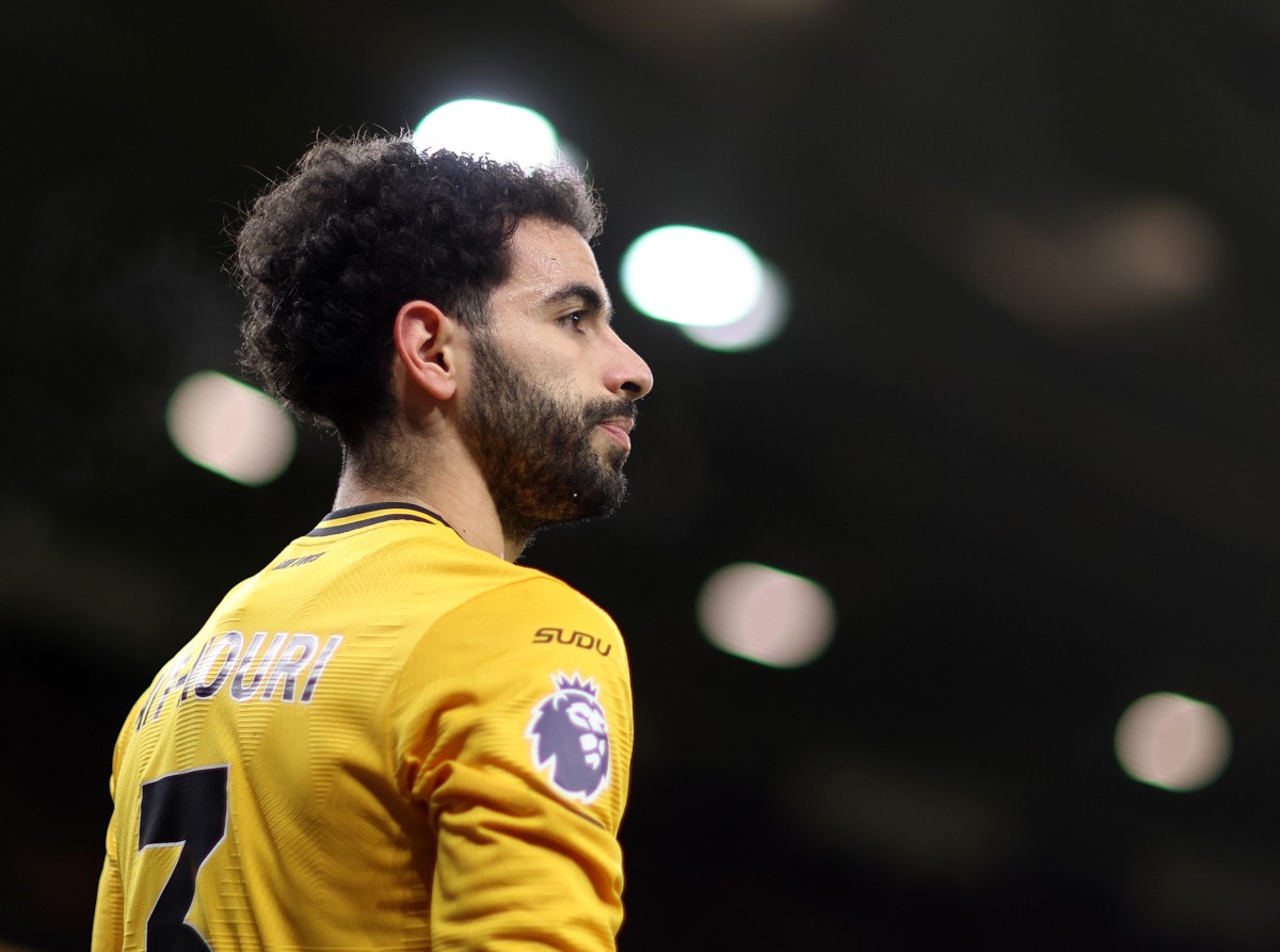 Wolves left-back Rayan Ait-Nouri looks on