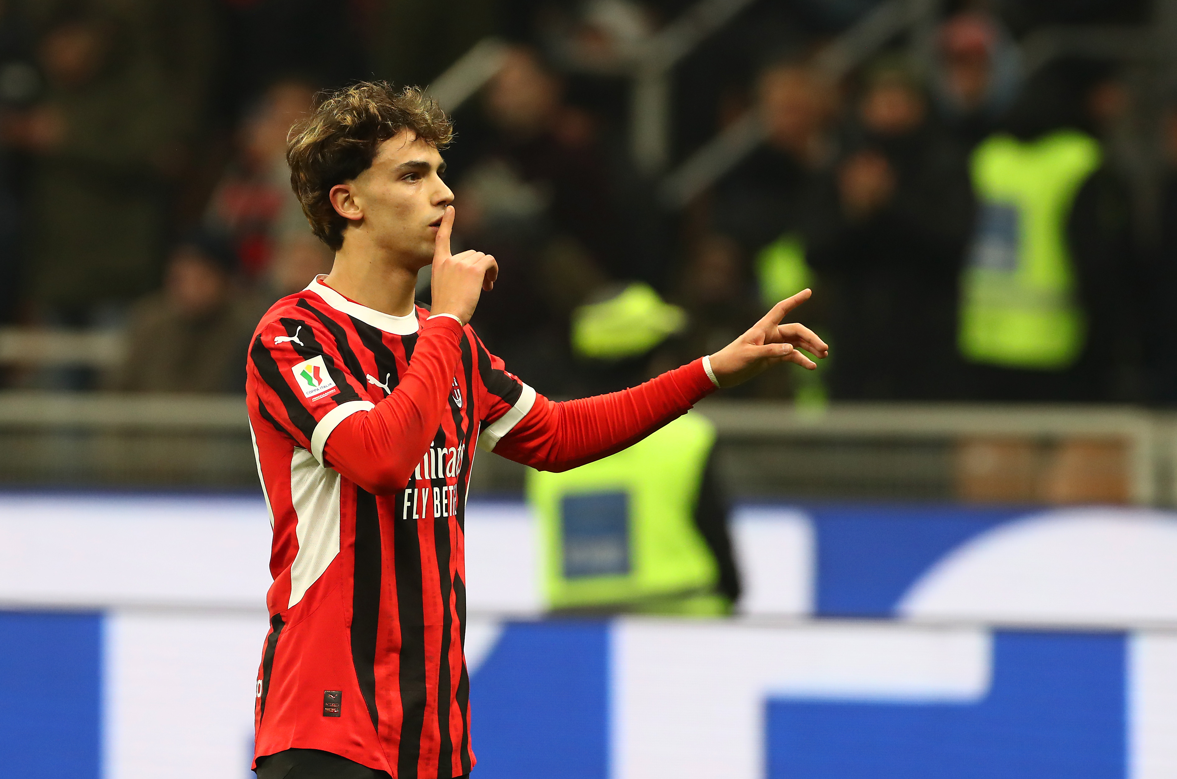 Joao Felix of the AC Milan celebrates the score. 