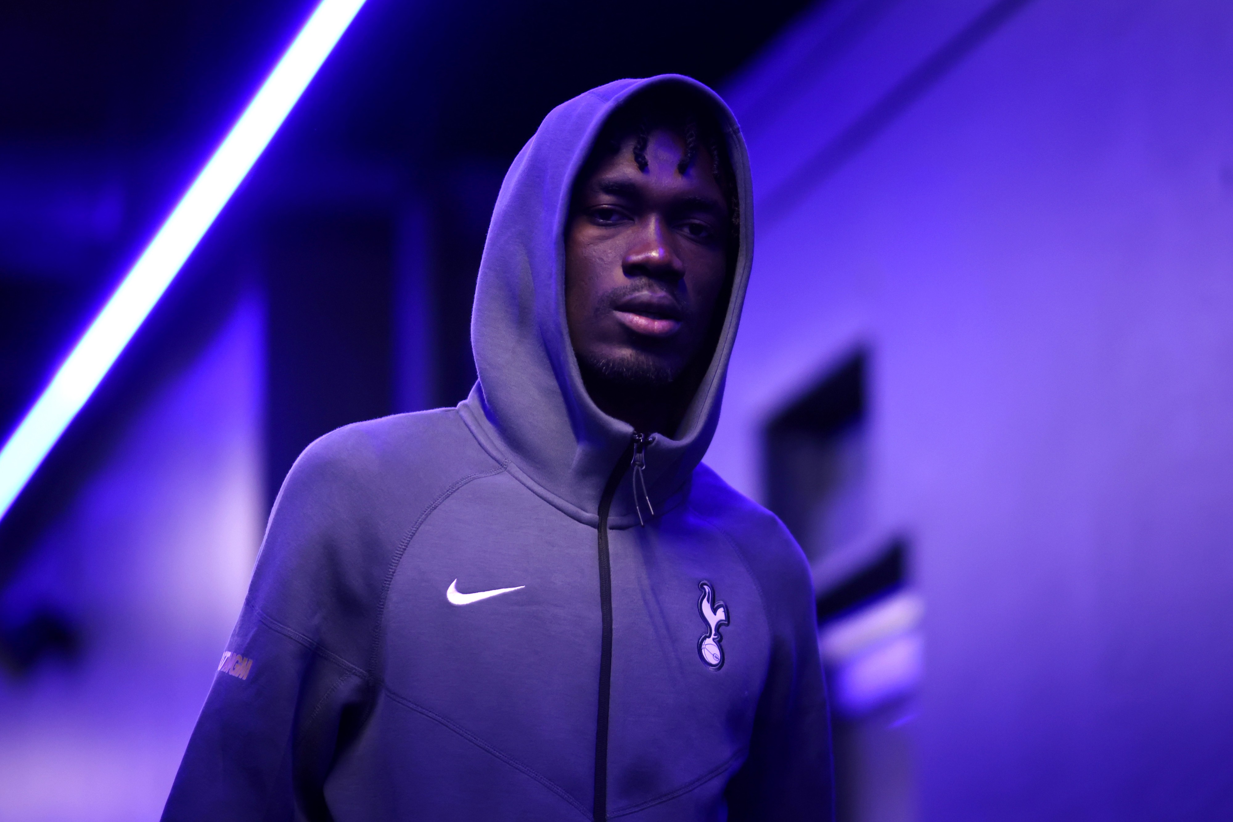 Yves Bissouma of Tottenham Hotspur arrives at the stadium 