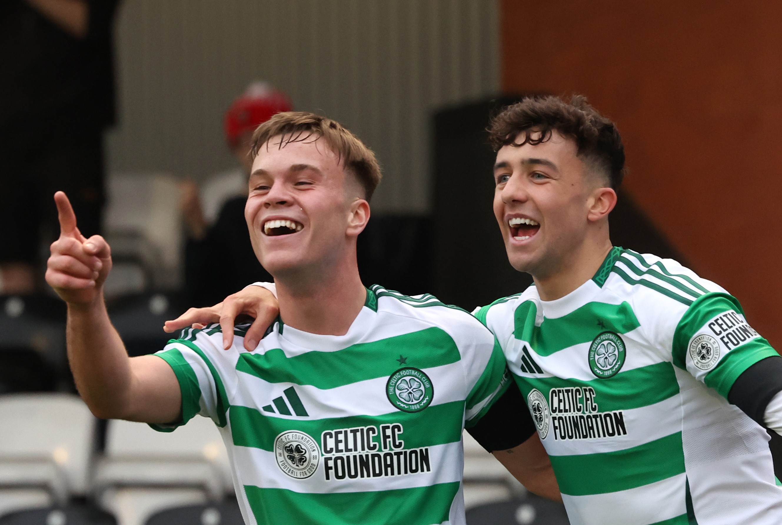 Daniel Cummings of Celtic celebrates