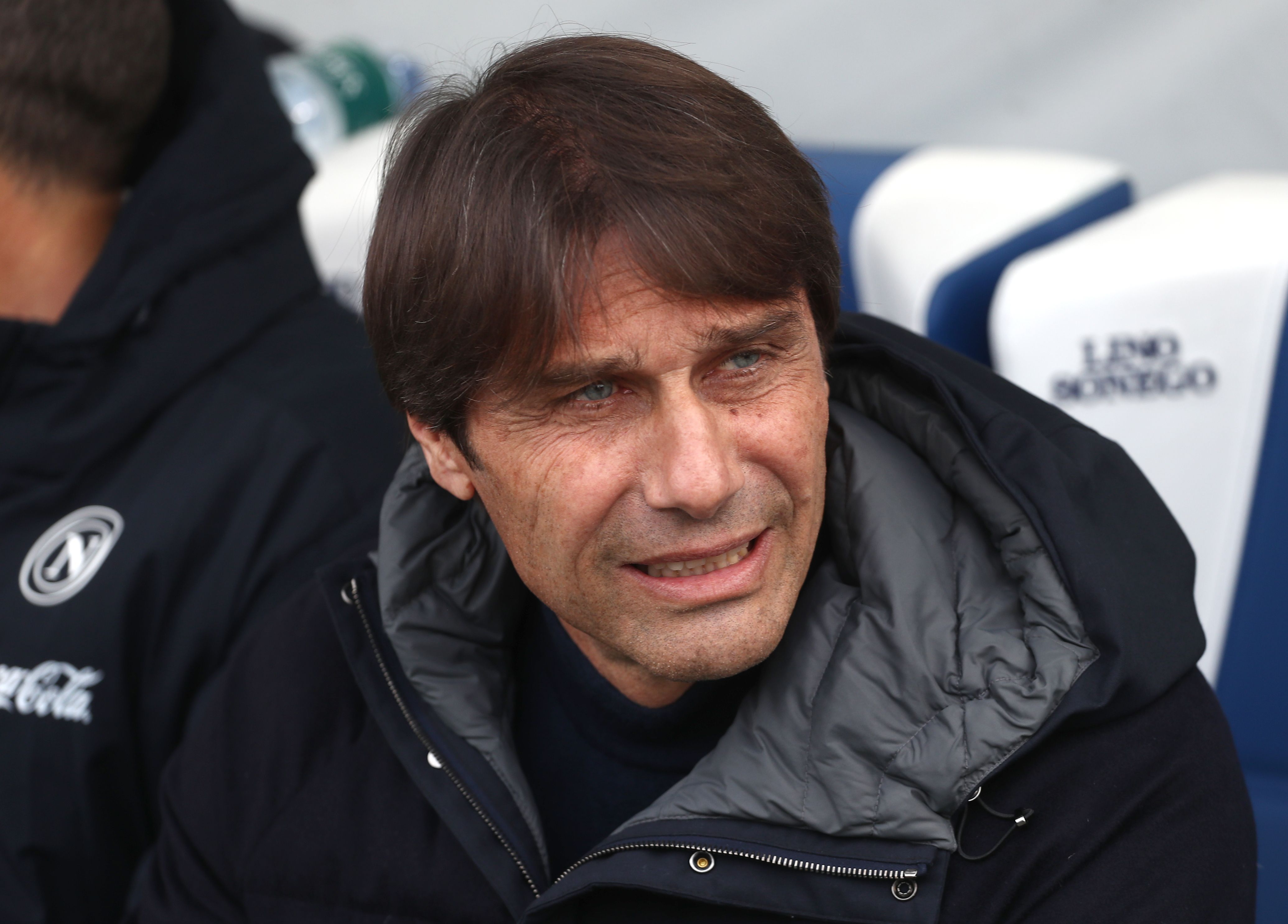 Napoli Technical Director Antonio Conte looks before a match against Como