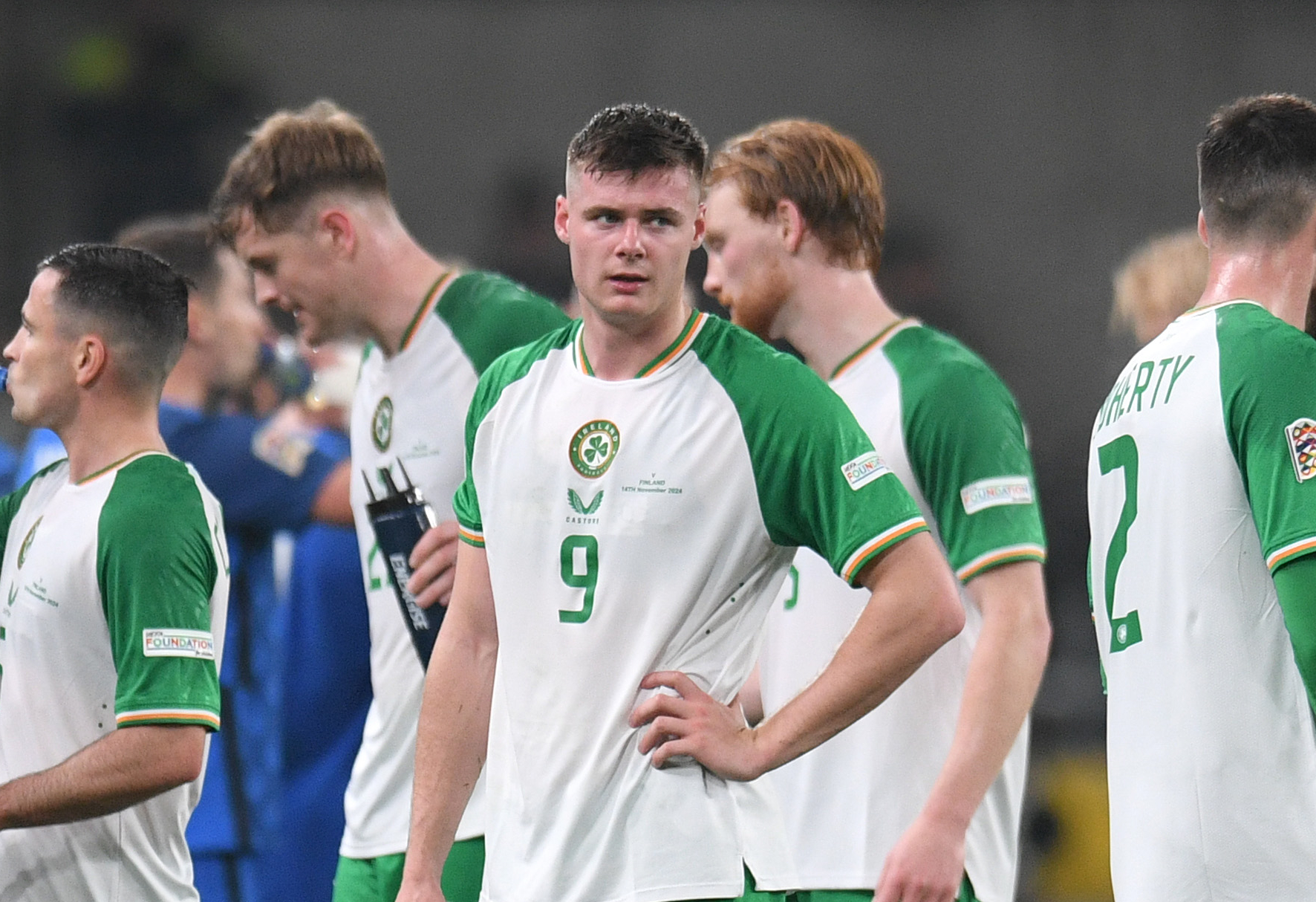 Evan Ferguson of Republic of Ireland reacts after a penalty