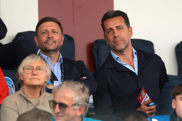 Former Arsenal sporting director Edu watches on from the stands