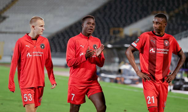 Franculino Dju celebrating after scoring a goal