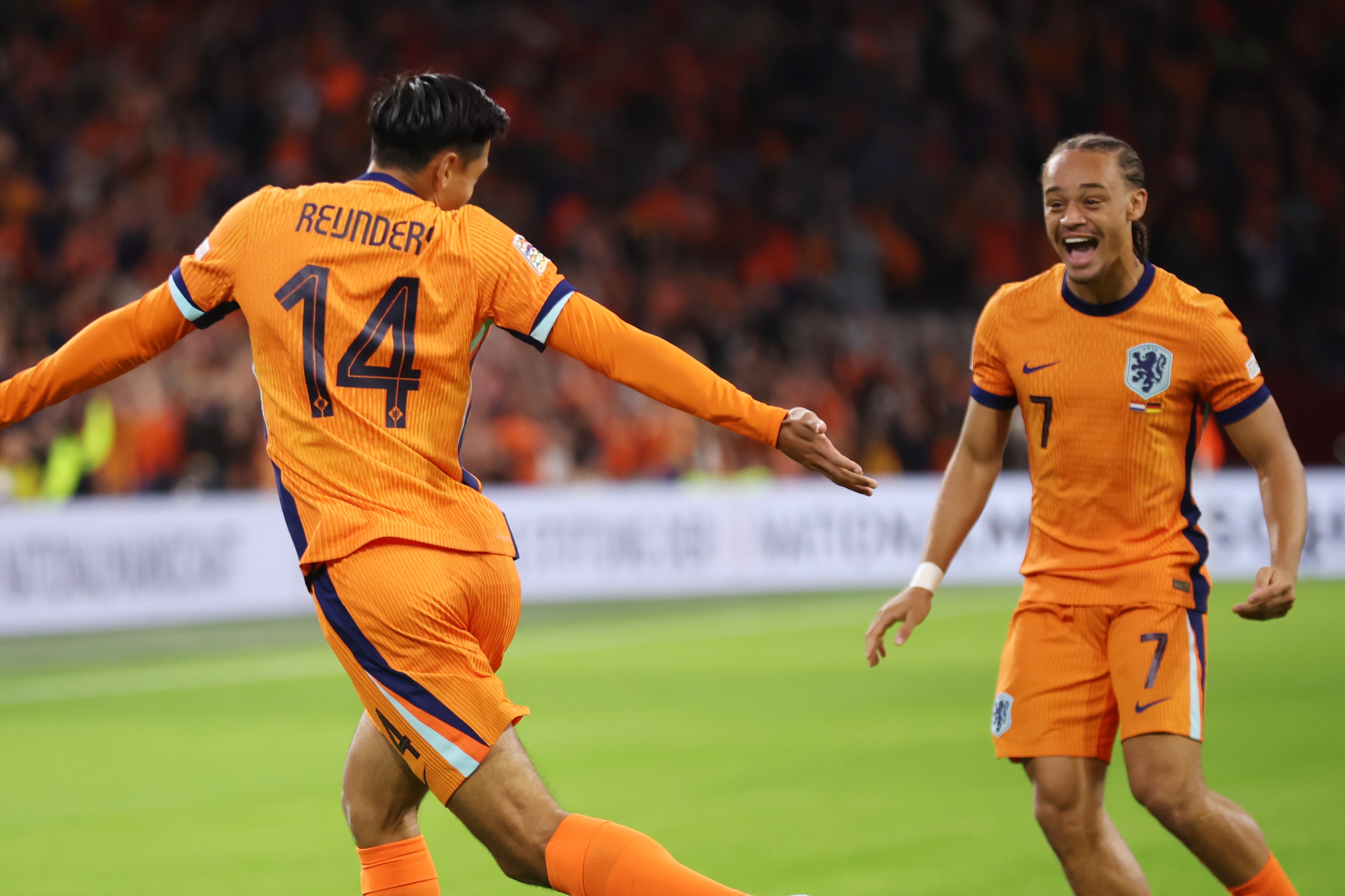 Tijjani Reijnders of Netherlands celebrates scoring his team's first goal