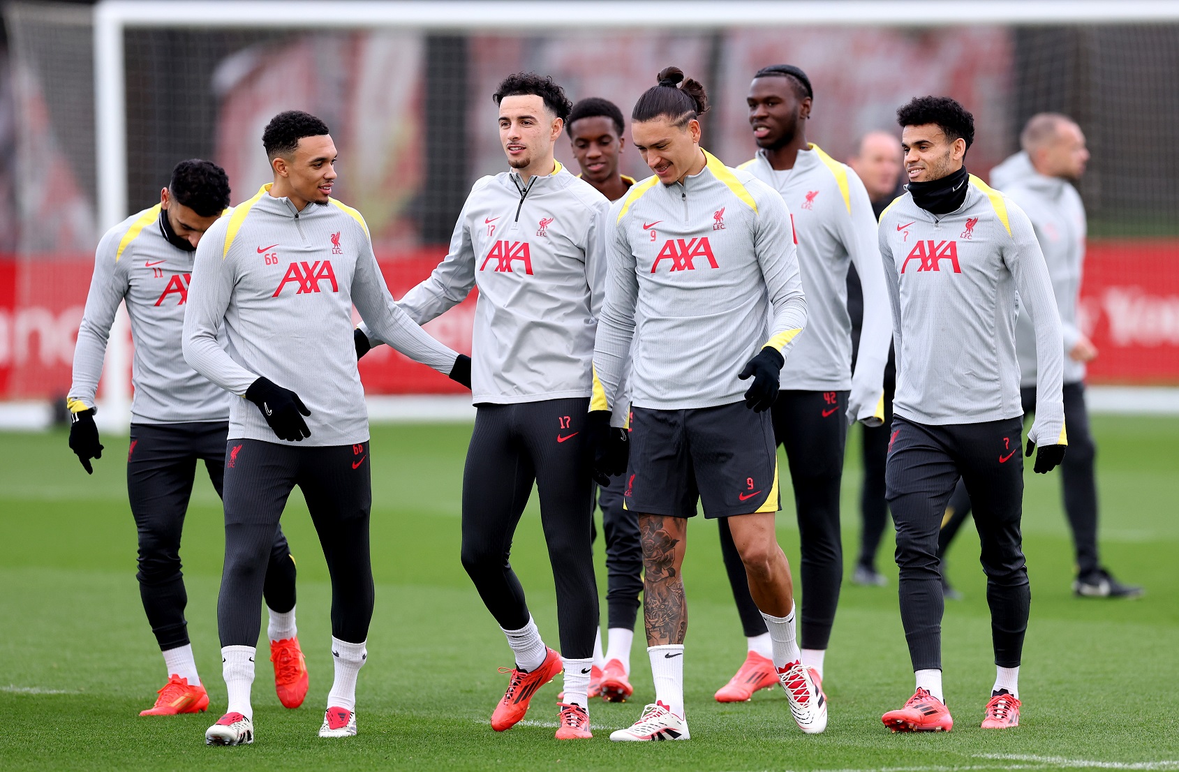 Liverpool players in training