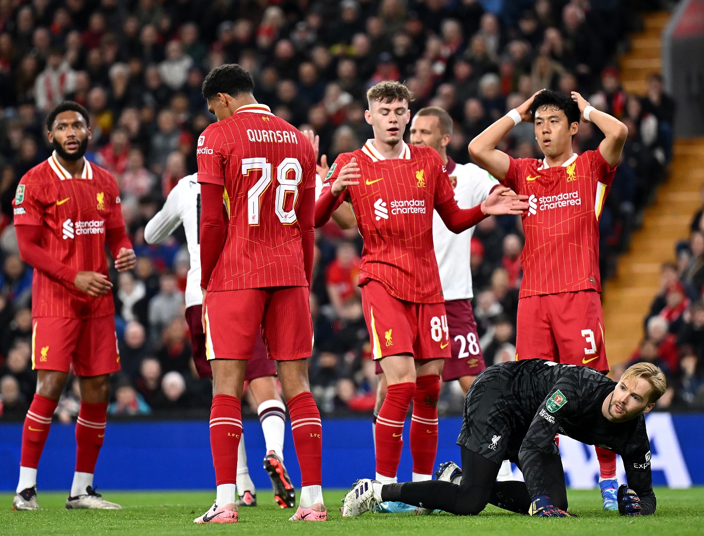 Liverpool players in action