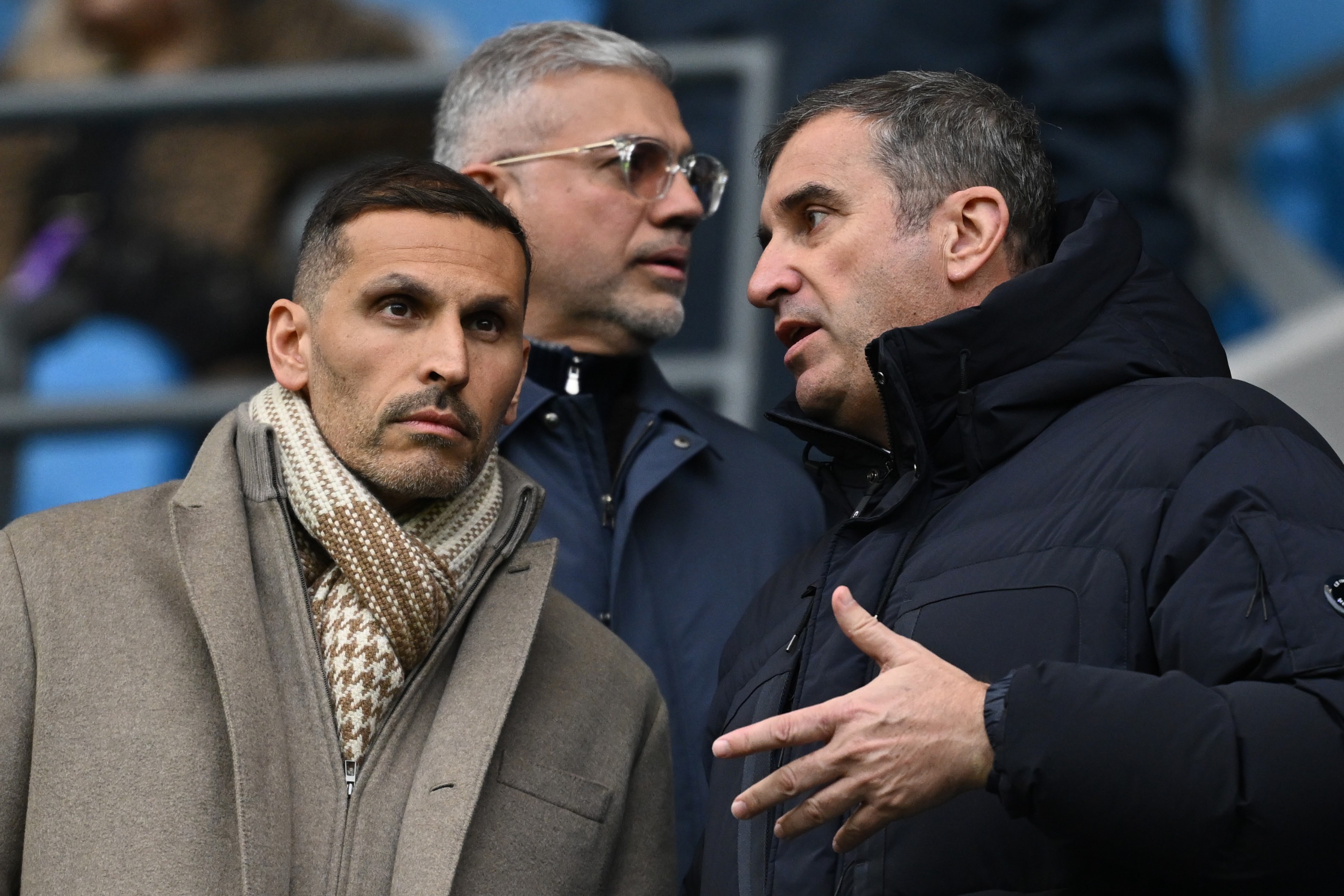 Manchester City chairman Khaldoon Al Mubarak with chief Executive Ferran Soriano 